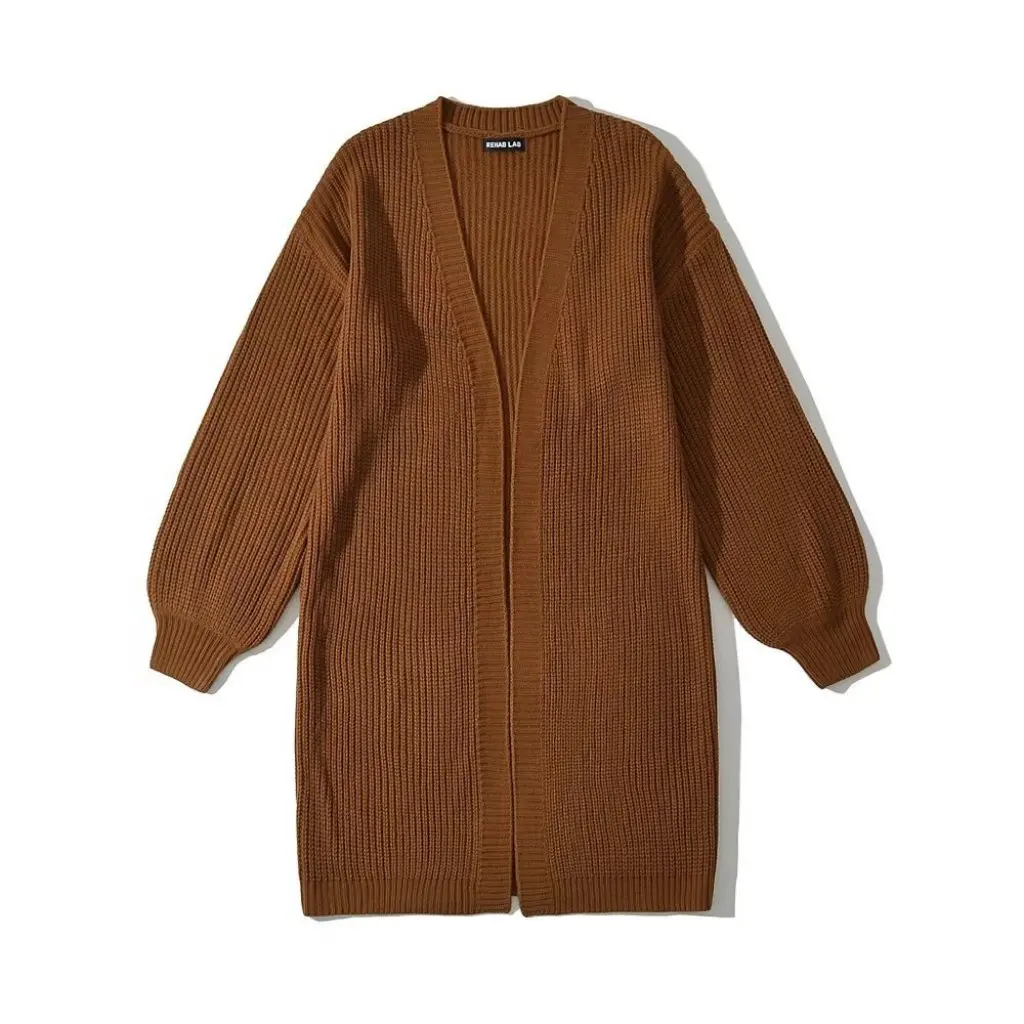 

Women's Solid Color Shawl Coat Sweater Autumn Winter Lazy Style Design Mid-Length Cardigan Fashionable And Stylish UP2280