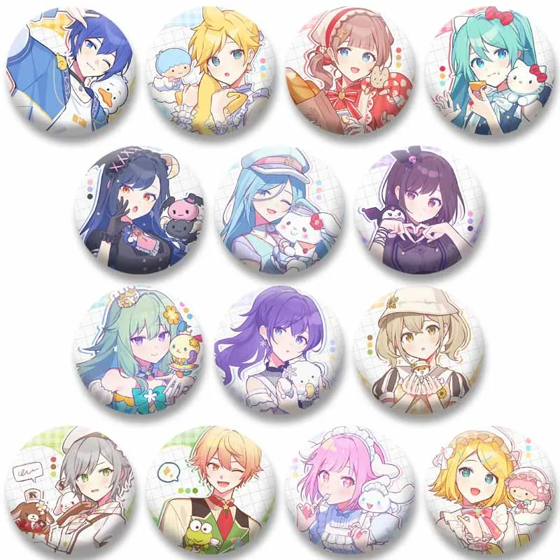 Anime jogo projeto sekai fanart broche dos desenhos animados momoi hanasato haruka esmalte pino mochila roupas jóias acessórios crachá presente