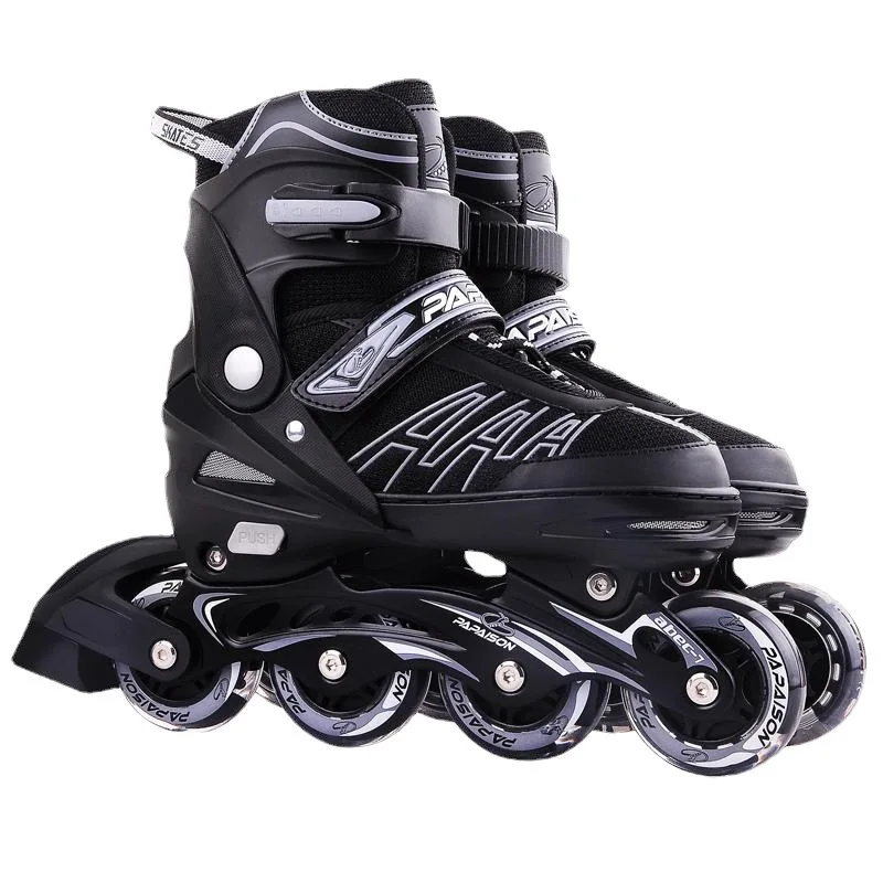 Adjustable Size 27-44 Inline Skates Beginners Boys Girls Flashing 4 Wheels Roller Skate Shoes Set Adult Outdoor Skating Sneakers