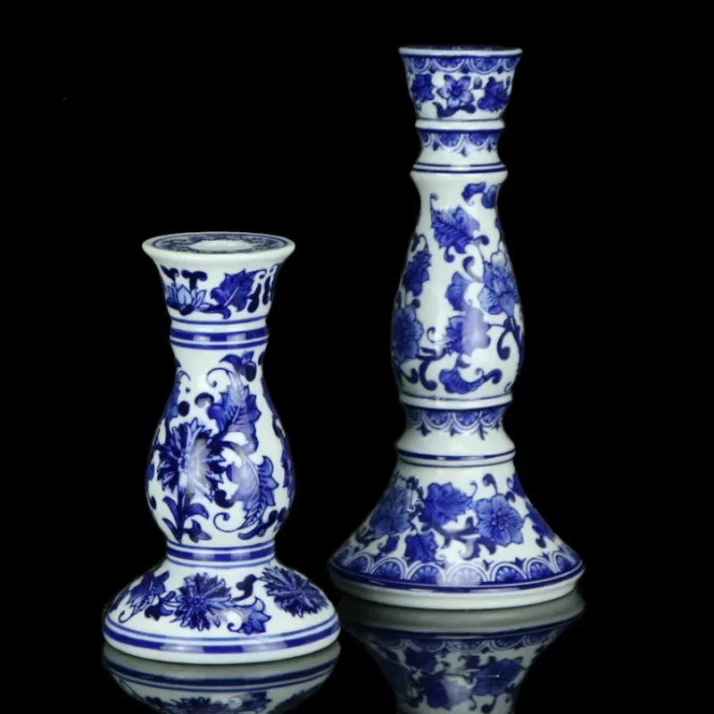 Jingdezhen Ceramic Incense Burner Blue and white porcelain candle stand Offering ornaments in front of Buddha