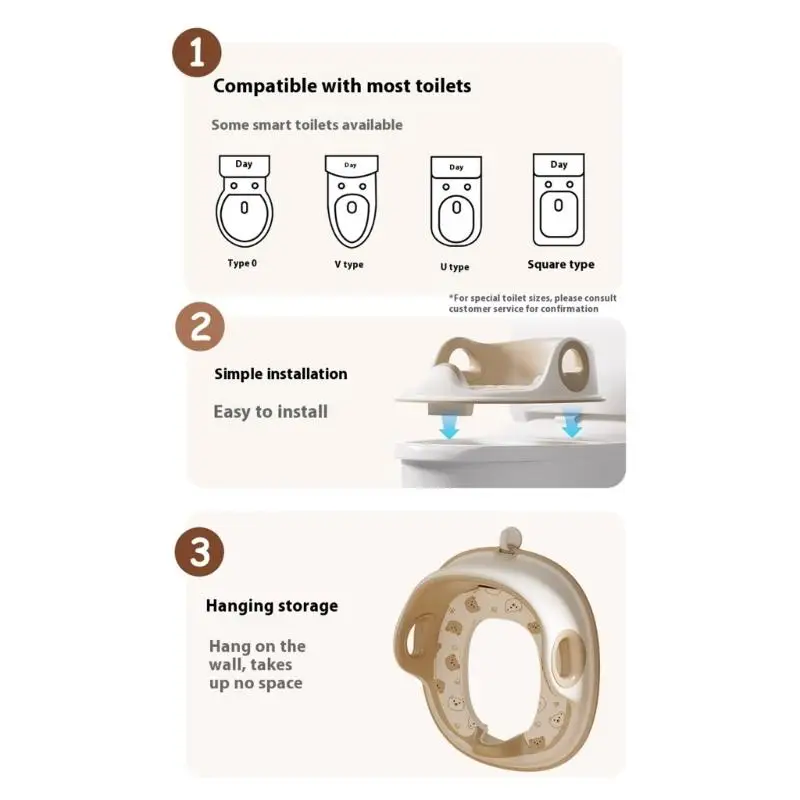 U13F Criança ajustável da criança com tampa assento Potty Base não deslizamento para a rotina banheiro independente segura