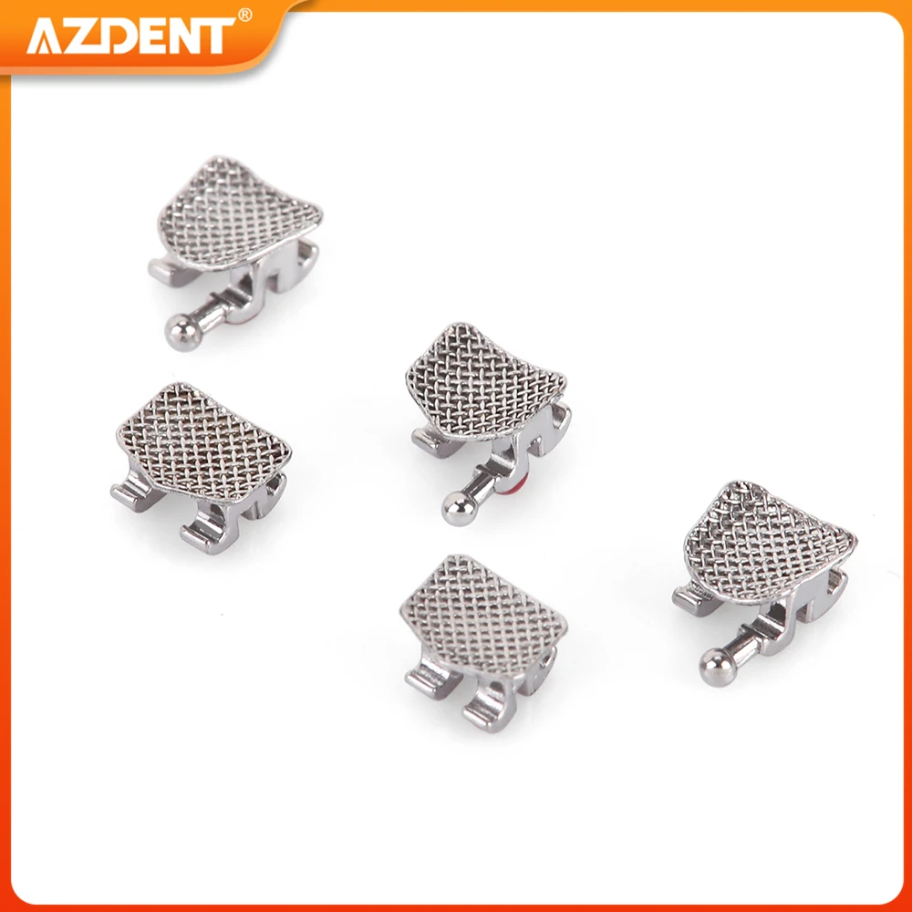 5 Packs Dental Orthodontic Brackets Braces AZDENT Metal Mini Standard Base Roth MBT Edgewise 0.022/0.018 Hooks 3-4-5 20pcs /Pack