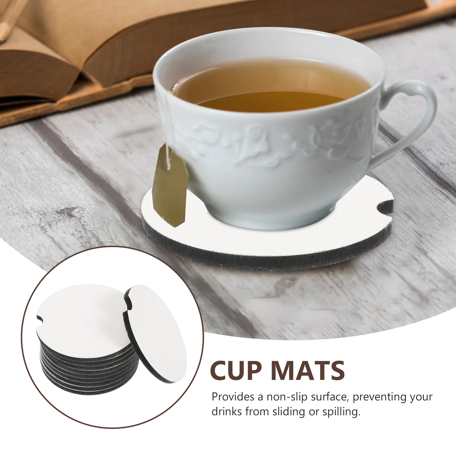 

20pcs Blank Coasters Sublimation Diy Printable Wood Cup Pads Non-Slip Lightweight Smooth Flat For Car Cup Mat Set Art