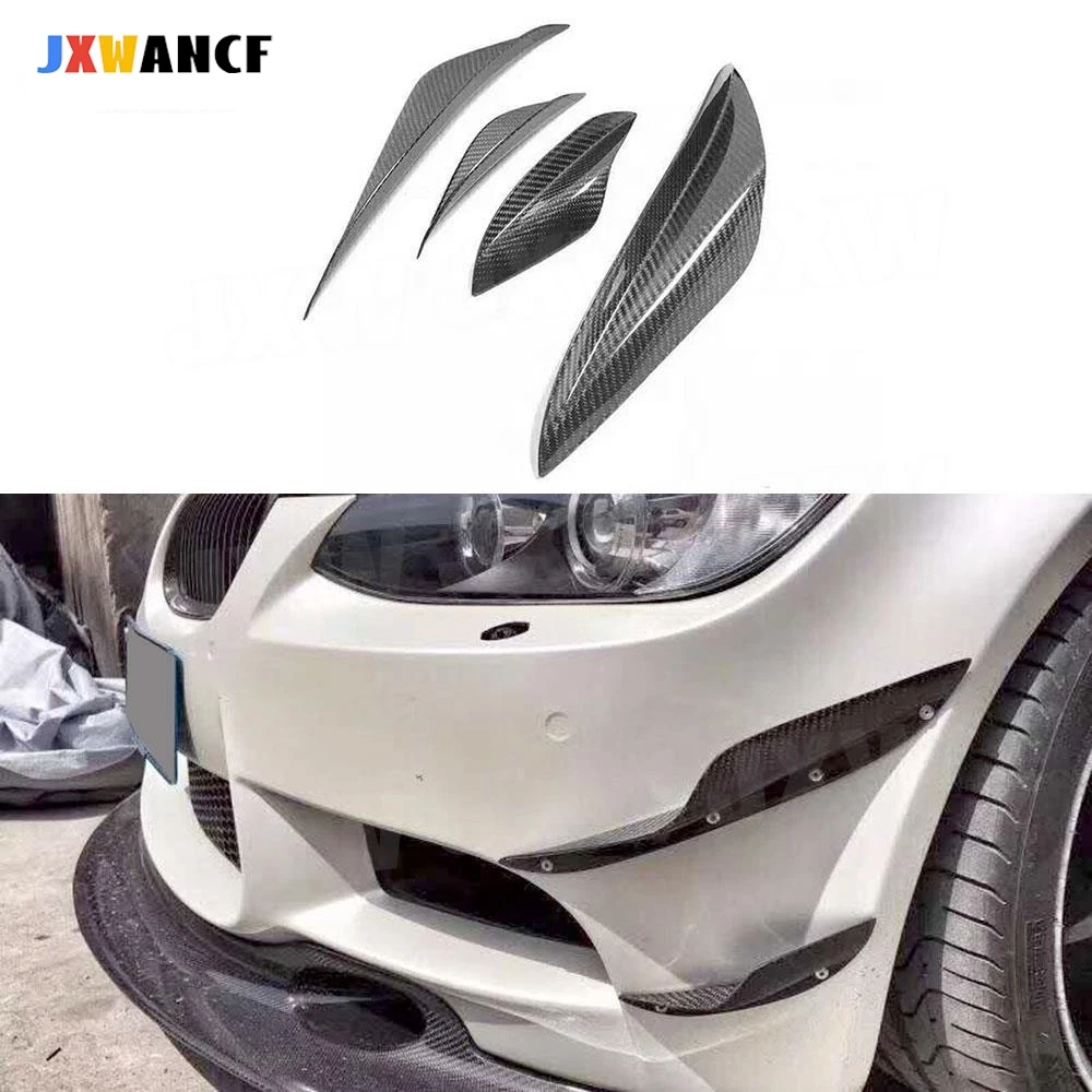 

JXWANCF 3 Series Carbon Fiber/FRP Front Splitters Fins Spoiler for BMW E92 E93 M3 2009 - 2012 K Style Bumper Aprons 4Pcs / Set
