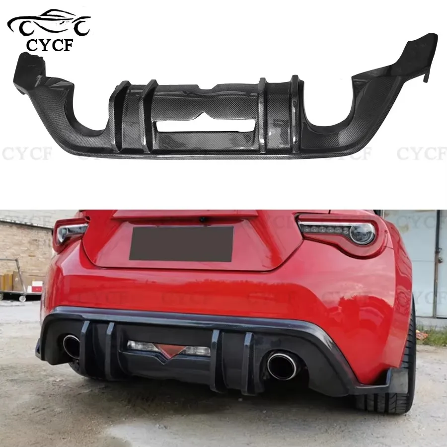 For Toyota GT86 Subaru BRZ 2012-2018 Carbon Fiber Rear Lip Diffuser Back Bumper Spoiler Shunt upgrade body kit