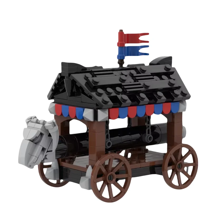 Modelo arquitetônico de torre de cerco de parede da cidade medieval. Peças pequenas MOC. 234 peças. Conjunto de construção de brinquedos de montagem. Festival criativo gi