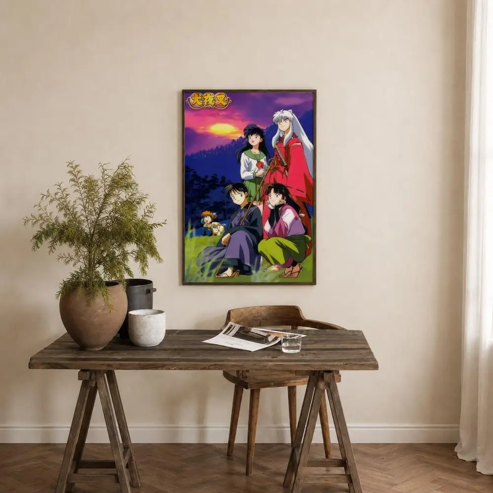 Anime Inuyasha Poster Self‑Adhesive Waterproof PP Poster Coffee House Bar Wall Art Sticker Room Home Decor