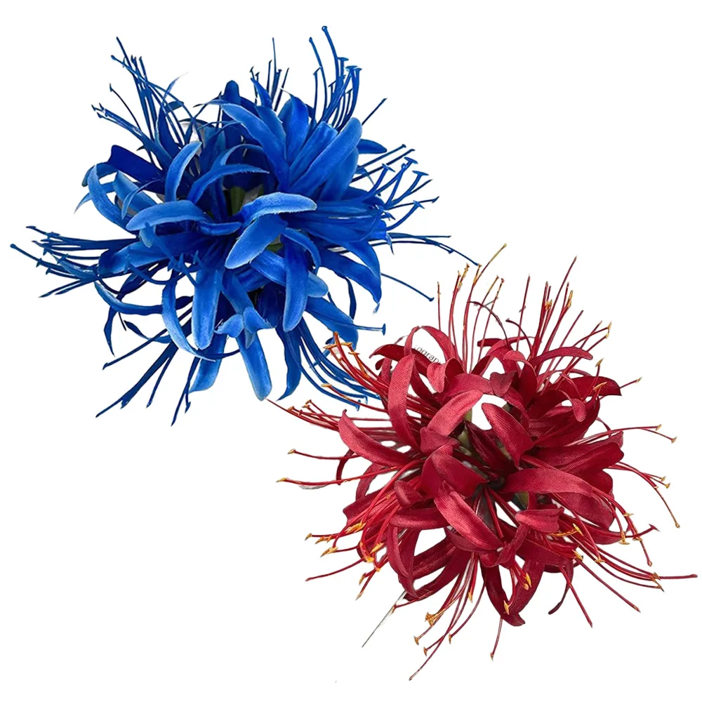 Feminino vermelho petúnia simulação flor headpiece grampo de cabelo vintage meninas chinês hanfu festa de casamento traje acessórios para o cabelo adereços