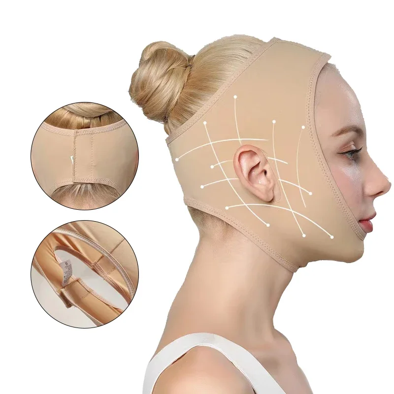 Elastic Face Slimming Bandage V Line Face Shaper Women Chin Cheek Lift Up Belt Facial Massager Strap Face Skin Care Tools Beauty