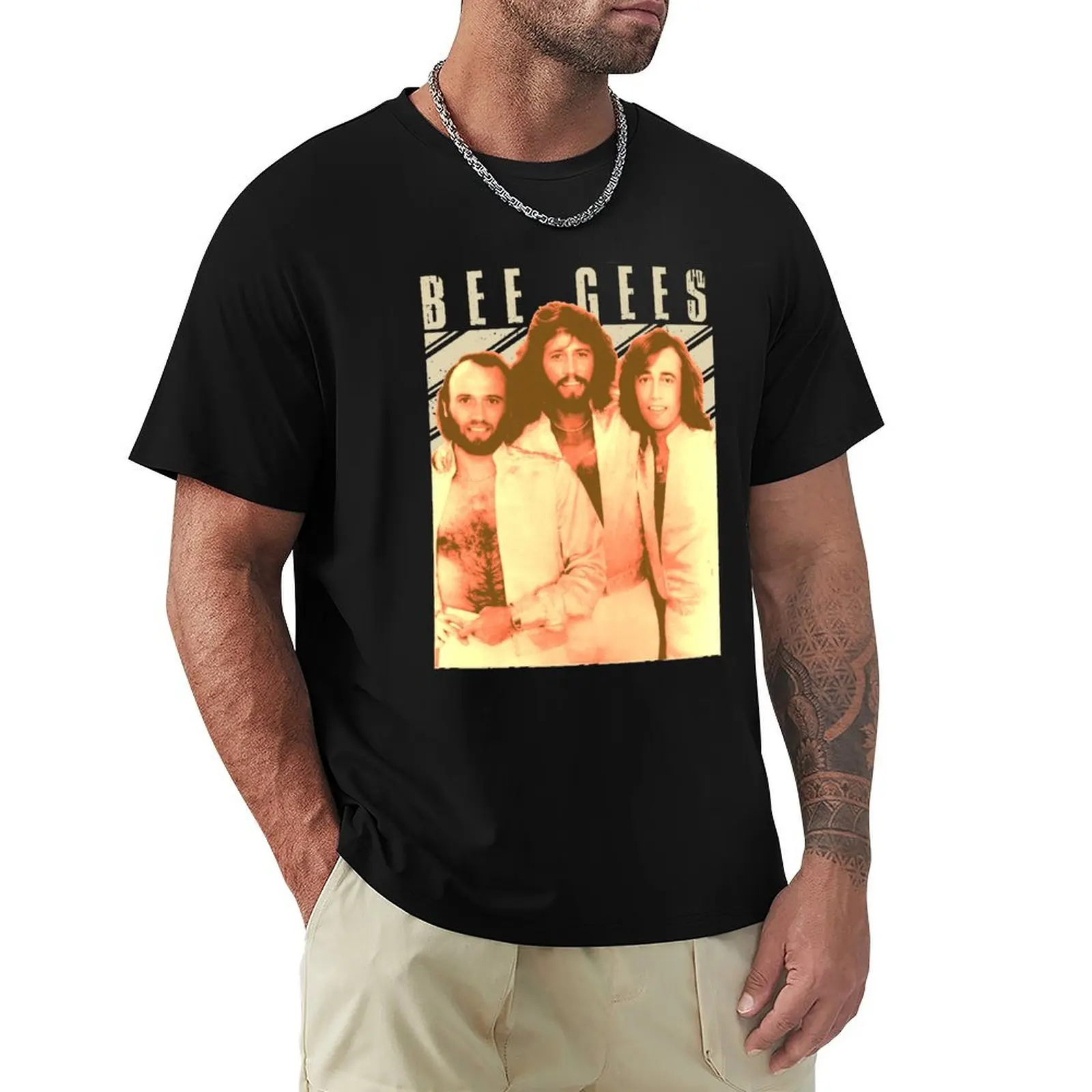 bee gees backing group T-Shirt aesthetic clothes new edition blacks plain black t shirts men