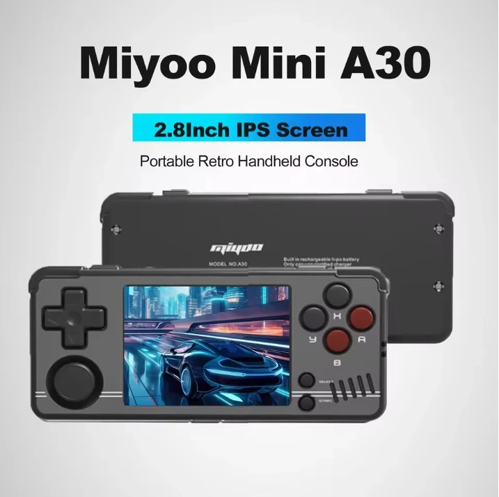 MIYOO A30 2.8'' Classical Video Game Console Portable Mini Handheld Game Console Linux System 2600mAh Gift Retro Games