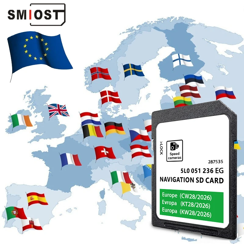 

SD Card 32GB Update for Skoda Octavia Superb Fabia Rapid Yeti Car Navigation Amundsen MIB2 Europa Map 2026 Version