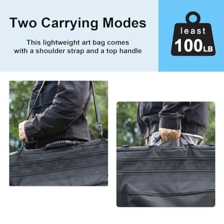 حقيبة حمل JJRING مقاس 18 × 24 - حقيبة تخزين كبيرة مع مقبض وحزام كتف قابل للتعديل للفنانين مثالية لـ