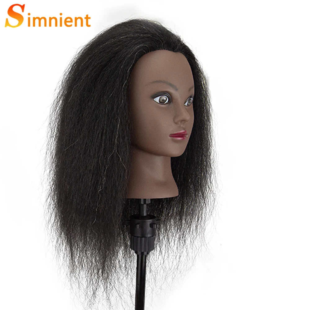 Afro Mannequin Hoofden voor Vlechten Maniquí Haar Poppen Echte Menselijke Training Kapper Model Natuurlijke vrouwen Kappers Kit Pruiken