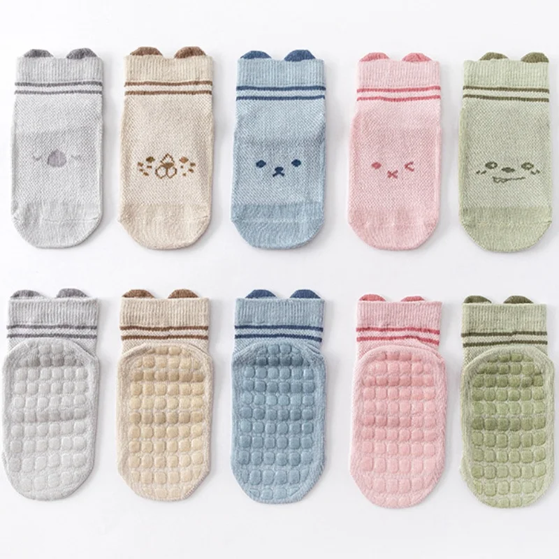 New Baby Floor Socks Anti-Slip Breathable Colorful Middle Socks Cute Animal Summer Soft Socks Children