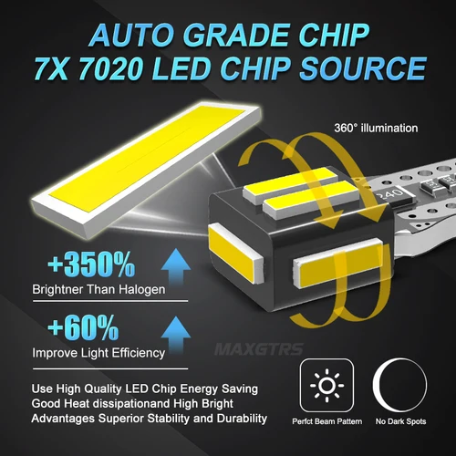 Imagen 2 del producto MAXGTRS T10 LED W5W bombilla LED tipo CANbus 194 168 5730 DRL Auto Sidemarker estacionamiento ancho Luz de techo interior Lámpara de lectura 12V