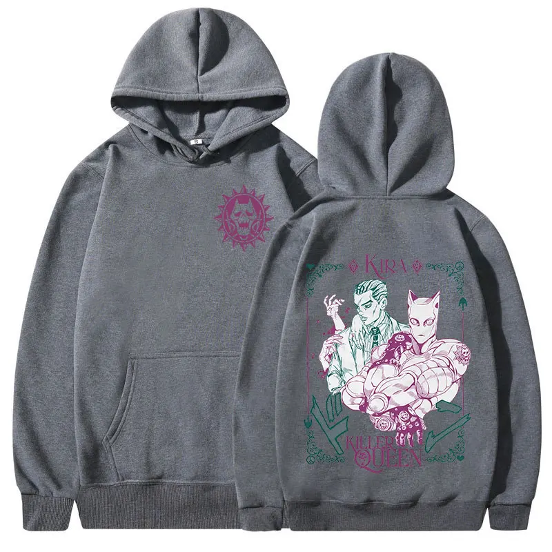 애니메이션 조조 기묘한 모험 후드 티 키라 요시카게 킬러 퀸 스웨터 남성 여성 의류 패션 캐주얼 컴포트 풀오버