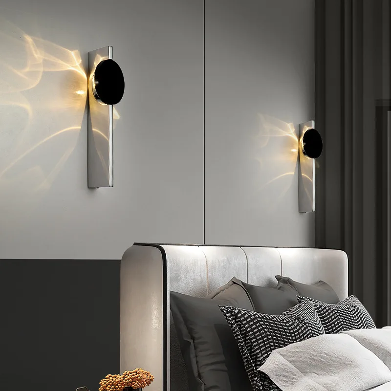 

Bedroom wall lamp Modern simple rotating living room background wall Staircase bedside ambient lamp