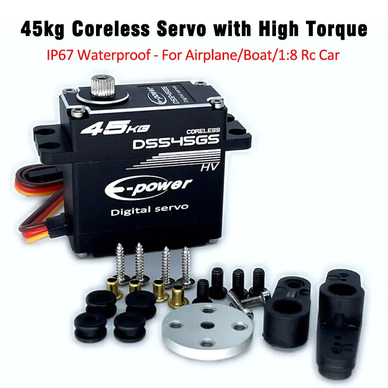 E-Power 45KG Servo RC Car Waterproof Parts Aluminum Case Digital Metal Gear HV Coreless for RC Truck and Boat Toys