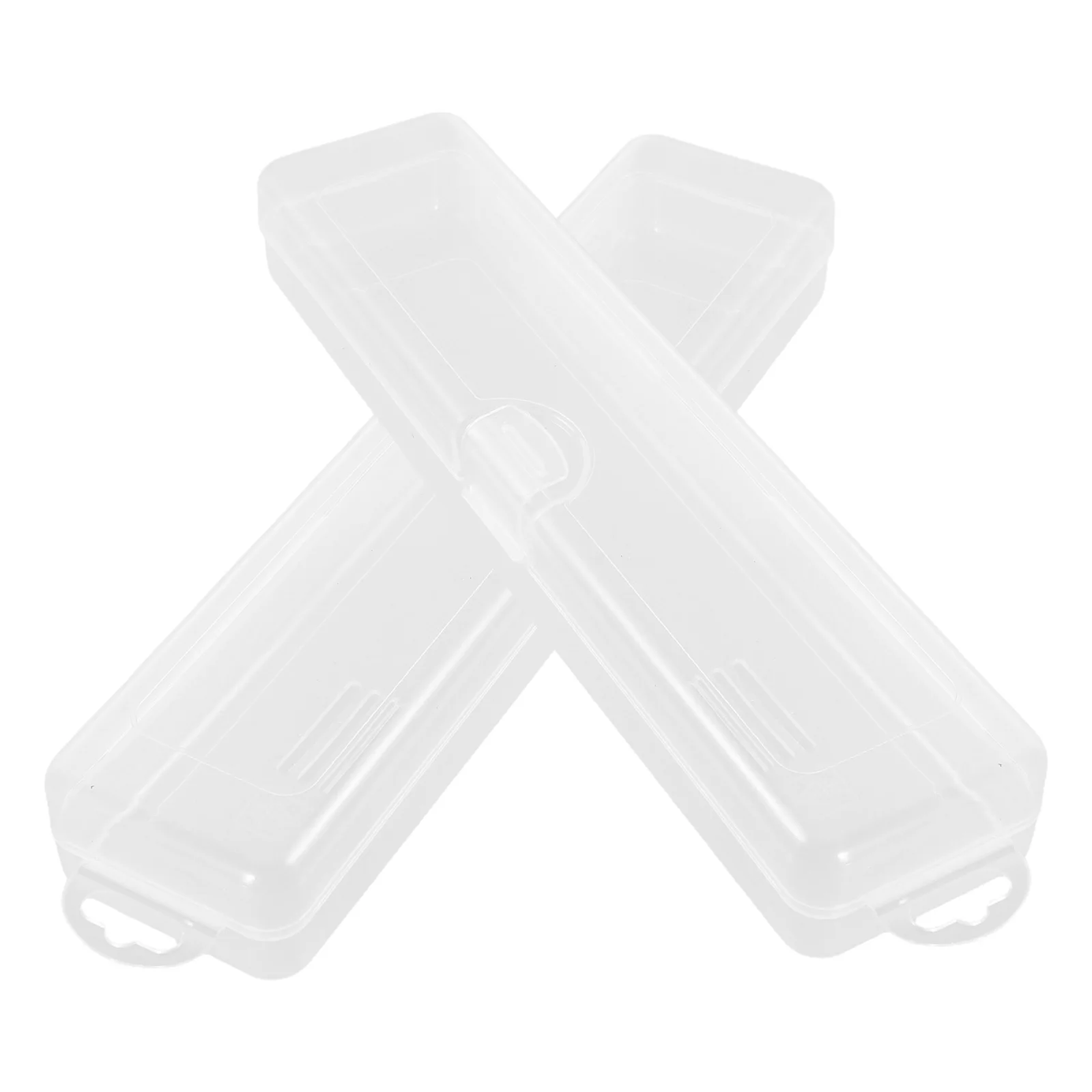 

2Pcs Transparent Makeup Brush Container Portable Travel Organizer Box Lid for Eyebrow Pencils Blush and