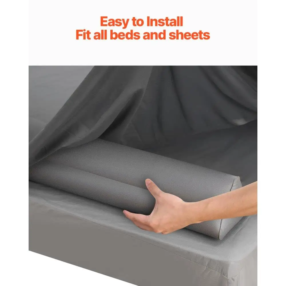 Inflatable Bed Bumper for toddlers 47.4 Inch Safety Guard  with Hand Pump Portable Bed Protector