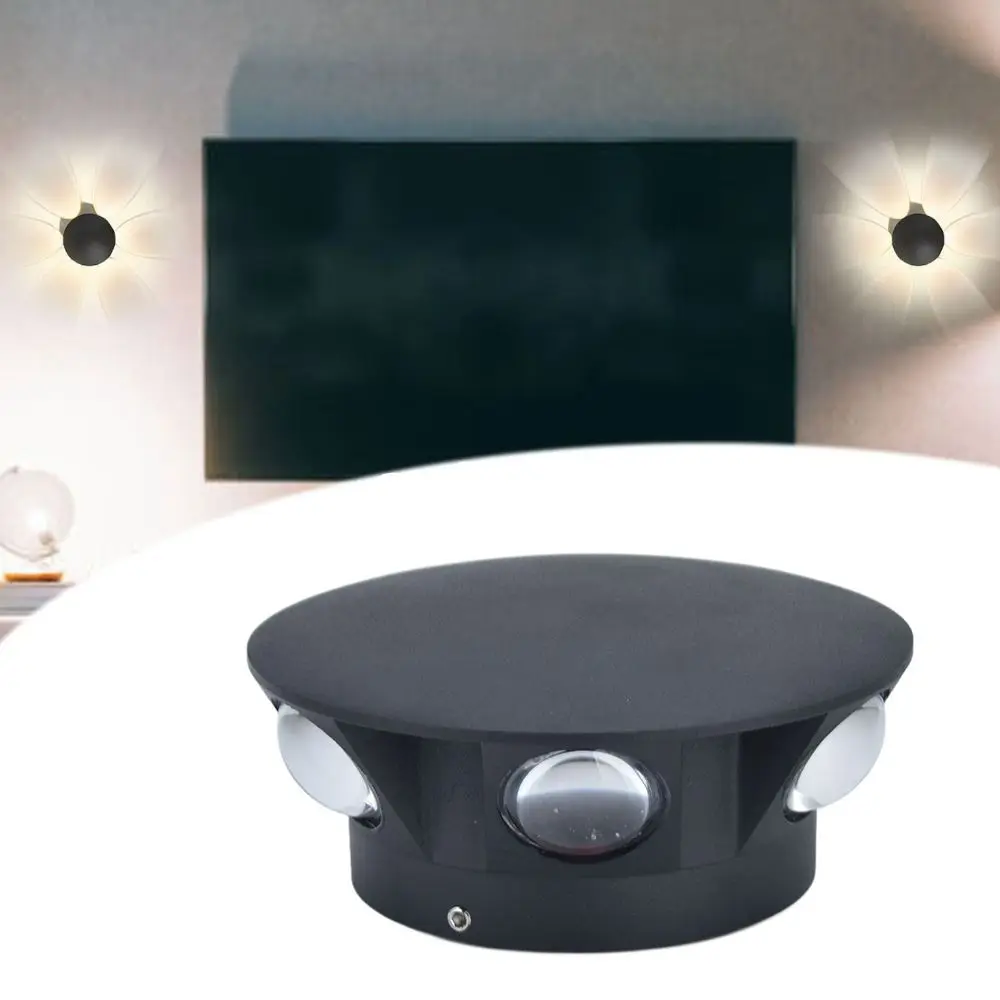 Decorative 6W LED Wall Light Mushroom Shape 6 Sided Luminous Wall Lamp Round Shape Aluminum Material Wall Light Fixture Indoor