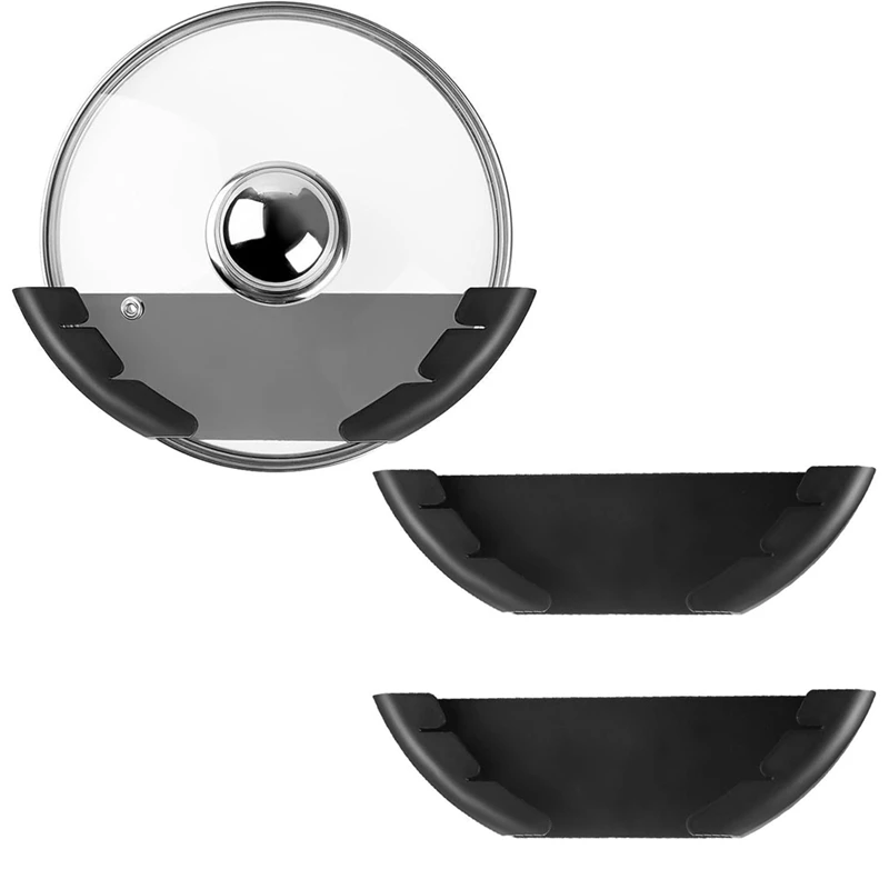 4PCS Universal Pot Lid Organizer For Cabinet Pan Lids Organizers Wall Mount Pots Top Storage Organizer Rack Holder