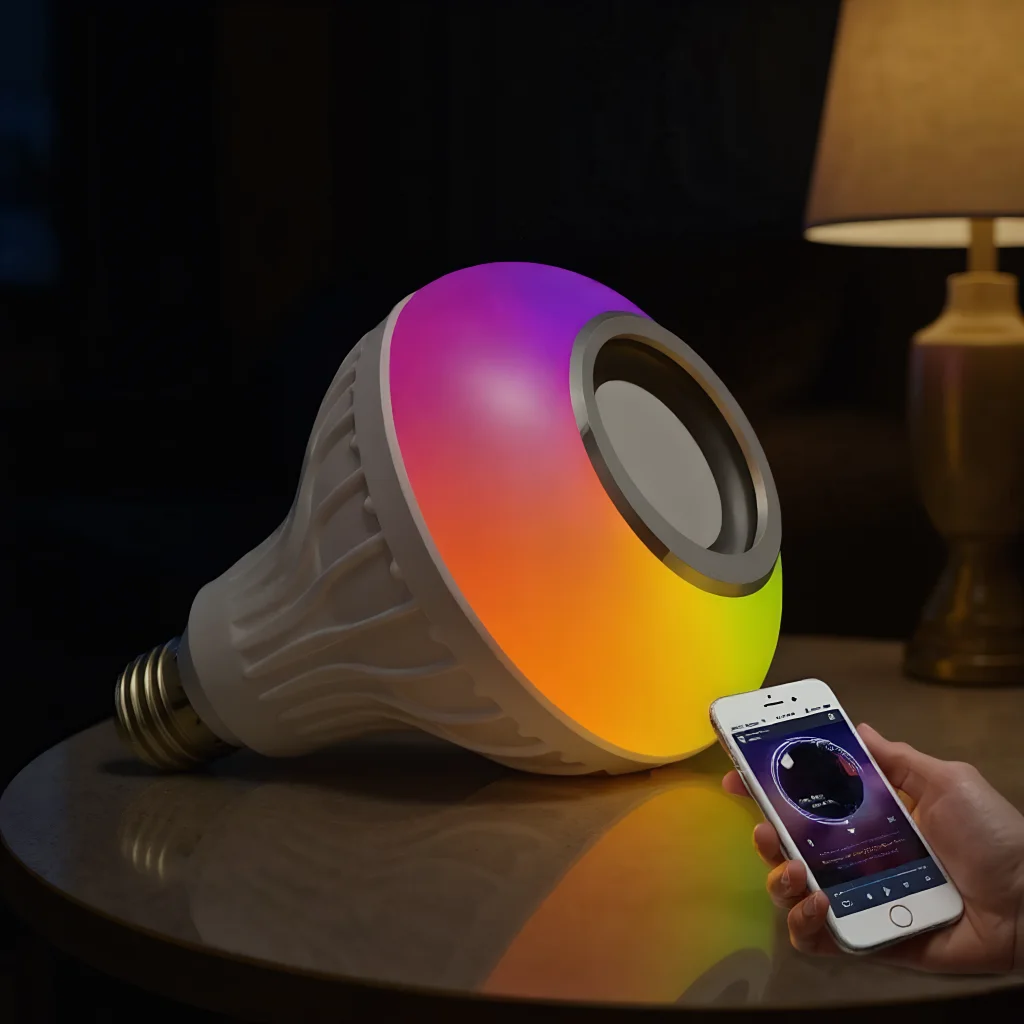 

RGB Remote Control Lamp with Bluetooth Speaker - Color Changing Soundbar for Bedroom