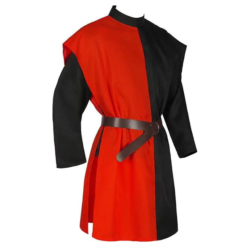Men Medieval Robe Large Ball Party Stage Performance Dress Men Casual Vintage Dress Halloween Templar Cosplay Costume