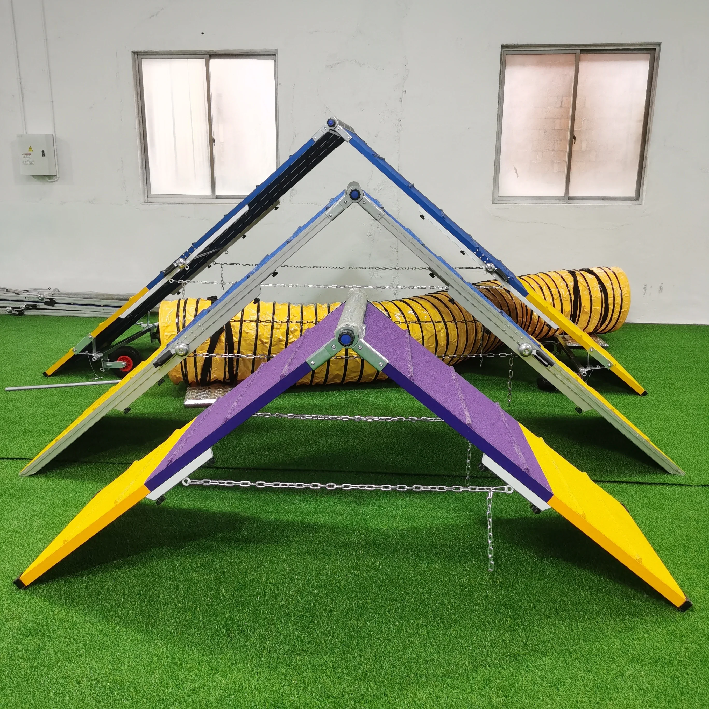 USMILEPET Factory Direct Dog Agility Training Equipment Pet A Iron Frame Folding Obstacle Training Ramp For Dogs