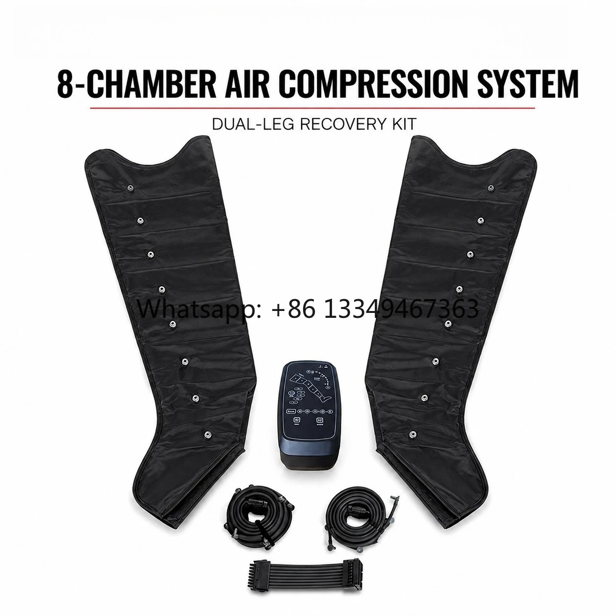 Professional 8-Chamber Sequential Compression Adjustable Pressure 30-250mmHg 5 Modes Lymphedema Therapy
