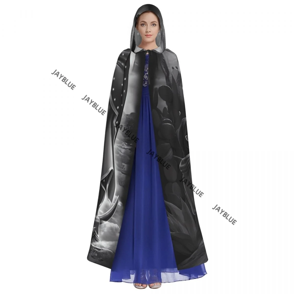 Hooded Cloak Unisex Cloak with Hood Lady Of Guadalupe Virgin Mary Jesus Dark Cloak Vampire Witch Cape Cosplay Costume