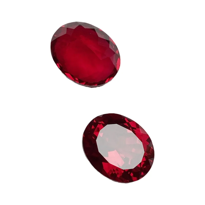 Jinglin Jewelry بالجملة طريقة الرفع المزروع حمامة الدم روبي البيضاوي حجر فضفاض جودة عالية في شهادة StockAGL