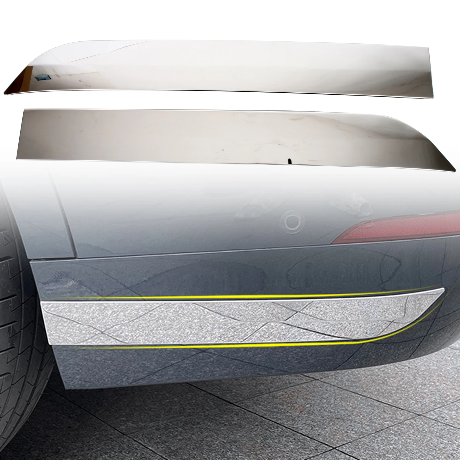 

For Aito M9 2024 Car Accessories Chrome /Glossy Black Exterior Rear Bumper Corner Lip Cover Trim 2pcs