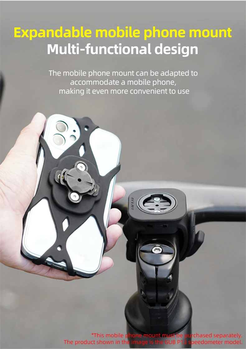 GUB P13 Handy-Fahrradhalterung, sichere Silikon-Halterung für Computer und Smartphone, kompatibel mit Garmin, Bryton, Wahoo – Detail 26