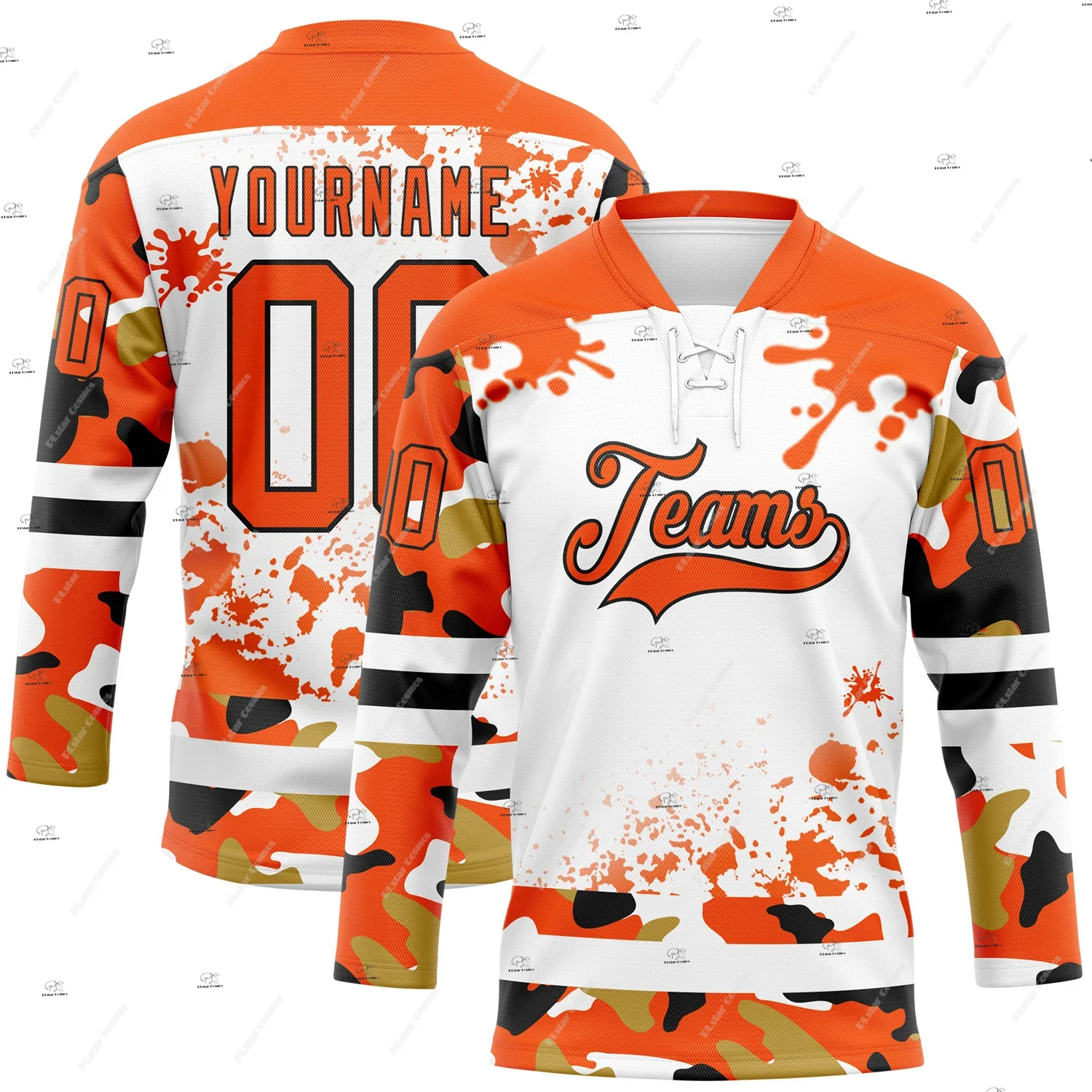 Custom Name Team Group Clothing Gradient Retro Vintage Lace Hockey Jersey Shirts 3DPrint Unisex Harajuku Casual Funny Pullover 7 view 2