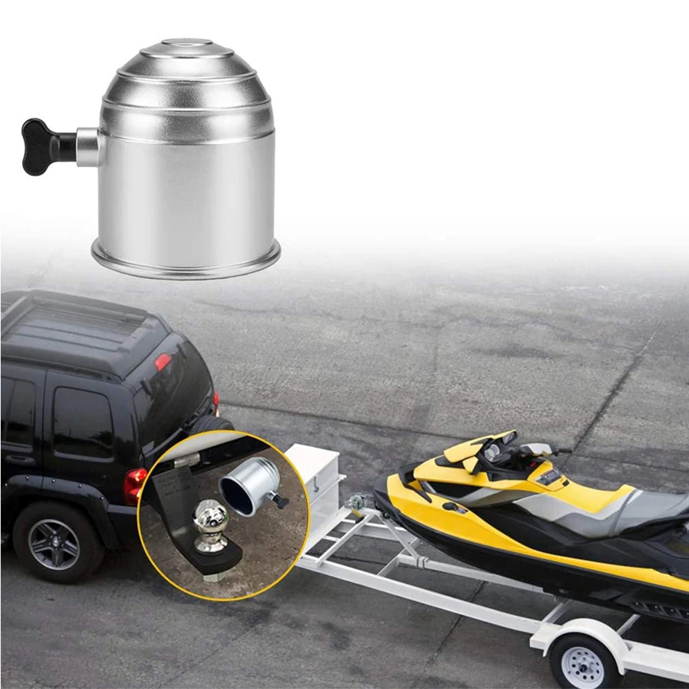 Car Tow Ball Cover Towing With Screw 1pcs Plastic Semi Trailers 50mm Black/Silver Caravan Lockable Key Accessories