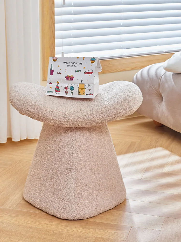 

Luxury Cashmere Makeup Stools Modern Living Room Hallway Ottoman Entrance Shoe Bench Low Stool Bedroom Dresser Chair Furniture