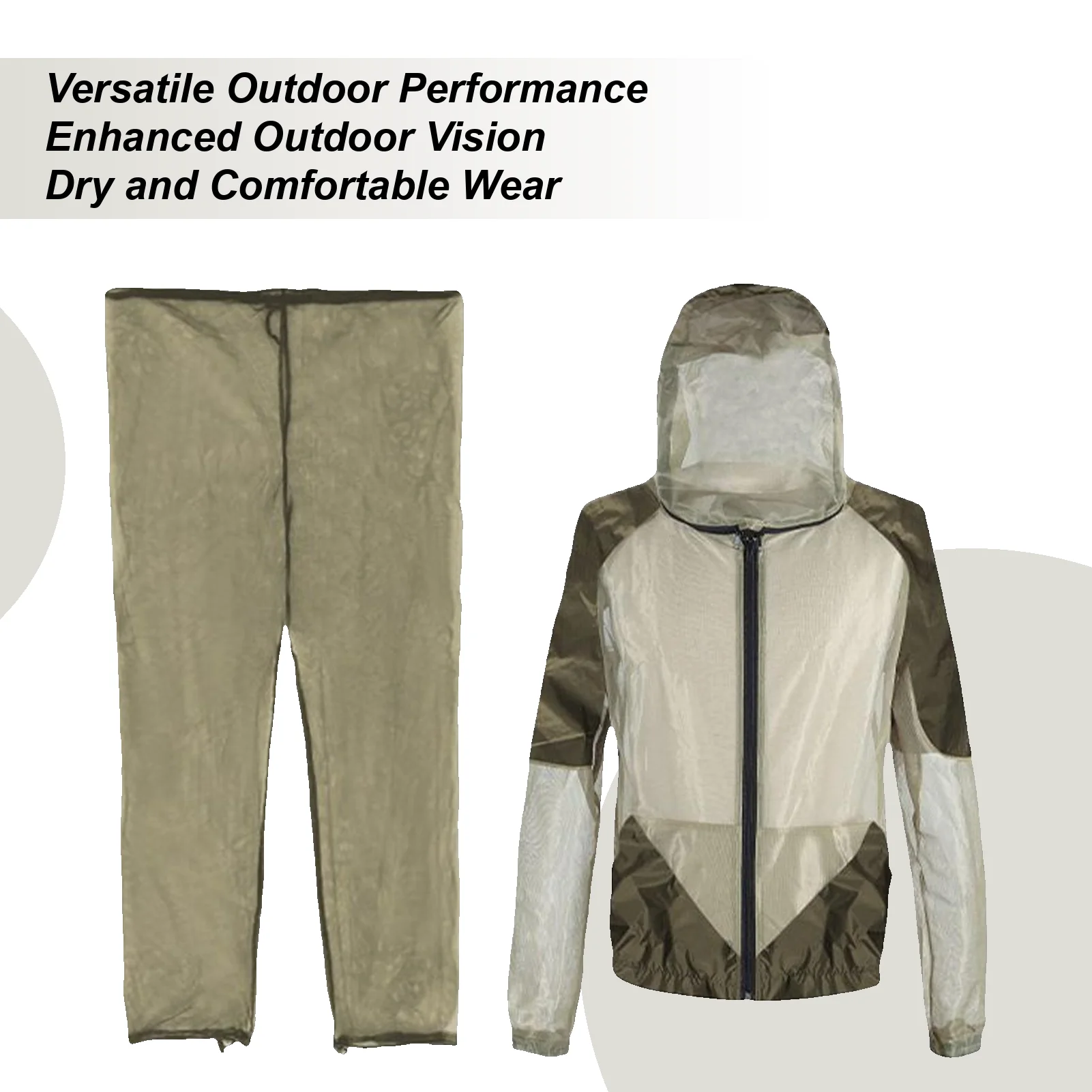 

Outdoor Clothing Net Mesh Suit Protective Cover Folding Gear Adjustable Fit Protective Clothes Cover For Backpacking Travel