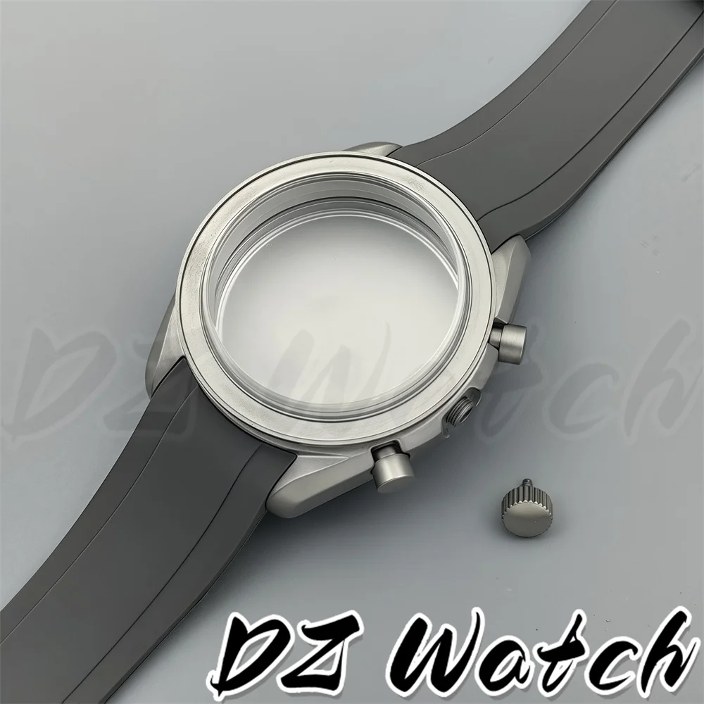 DZ New 40mm VK63 Coated Titanium Watch Case Blue Green Black Silver Insert With Glass For VK63 Quartz Chronograph Movement