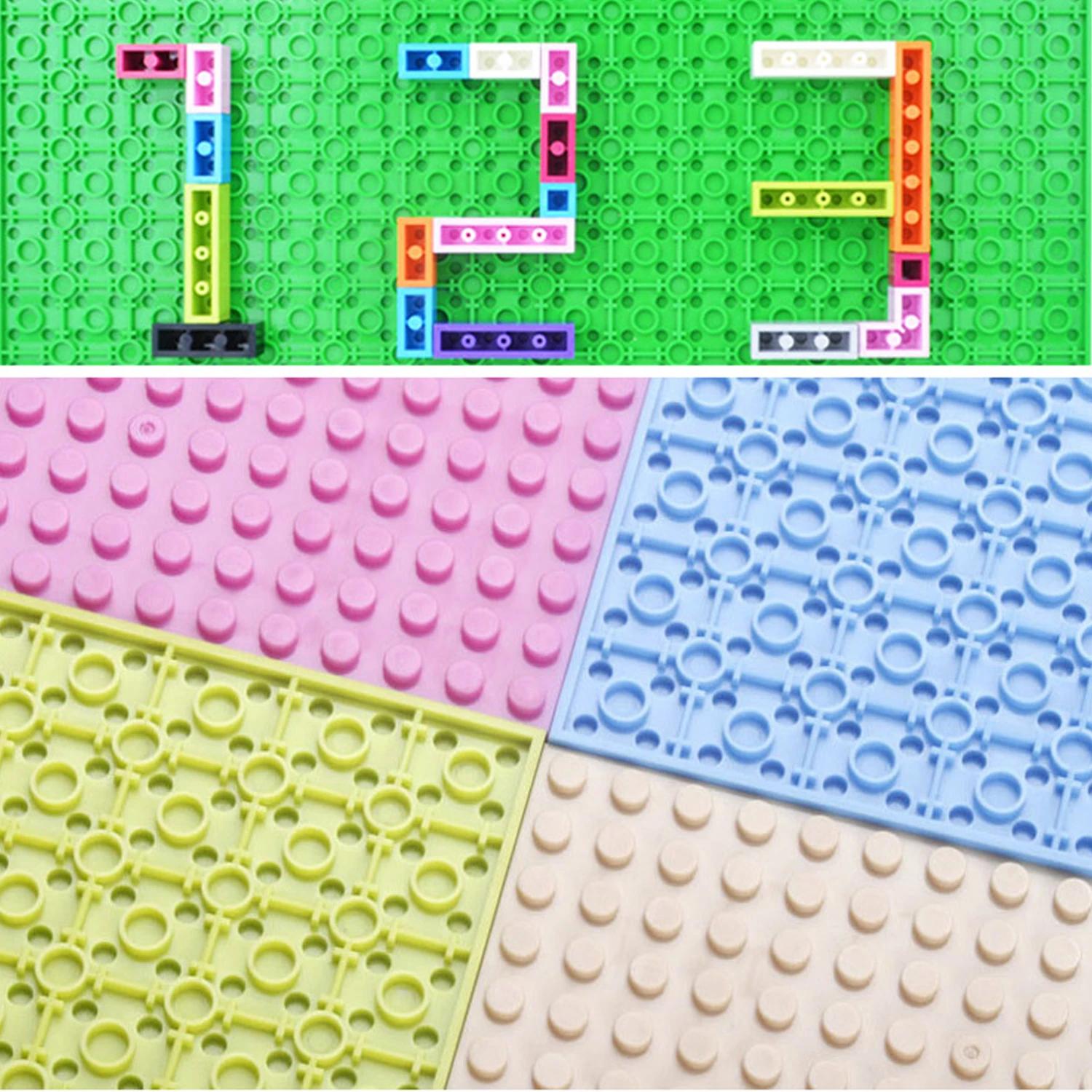2 pezzi doppia faccia 32x32 blocchi di costruzione piastra piastra base classica 32 * 32 punti piastra base in mattoni 25x25 cm