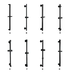 Wand Montiert Schwarz Beschichtung Hebe Dusche Rutsche Bar Hochdruck Hand Dusche Kopf Einstellbare Halter Bad Schiebetüren Schiene Bar
