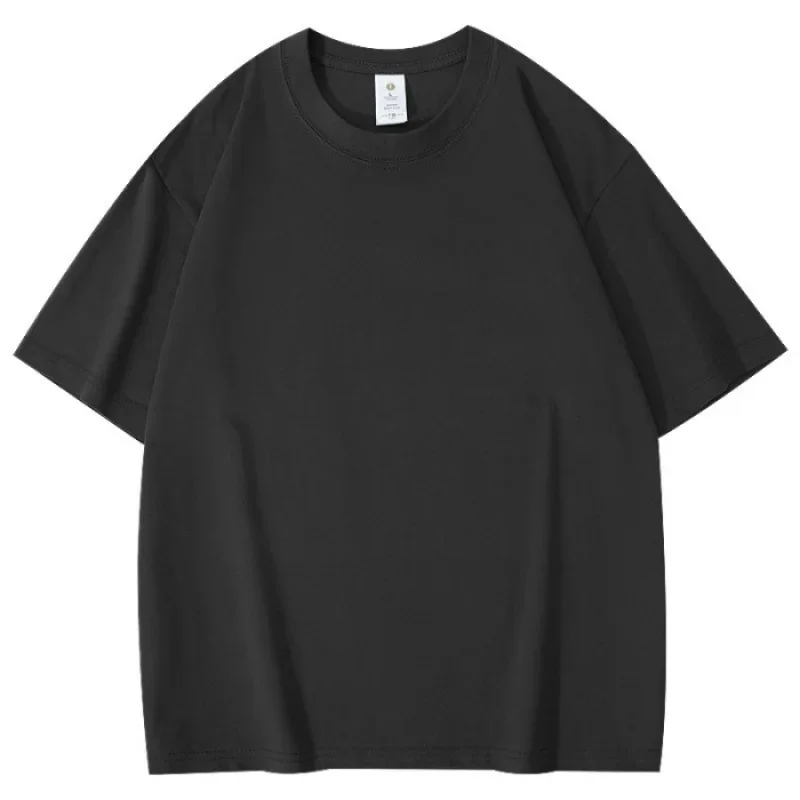 

Pop Cotton Heavy Duty 260g Loose Undershirts Men's Casual Trendy Loose O-neck Short Sleeve T-shirts Male Clothes Summer New Tops