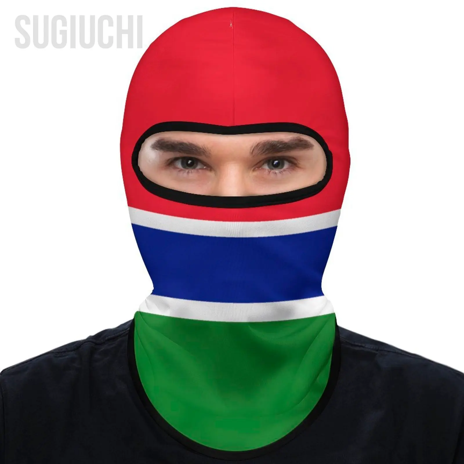 

Маска-шлем для мотоциклистов и велосипедистов с защитой от солнца и ветра, с изображением флага Гамбии