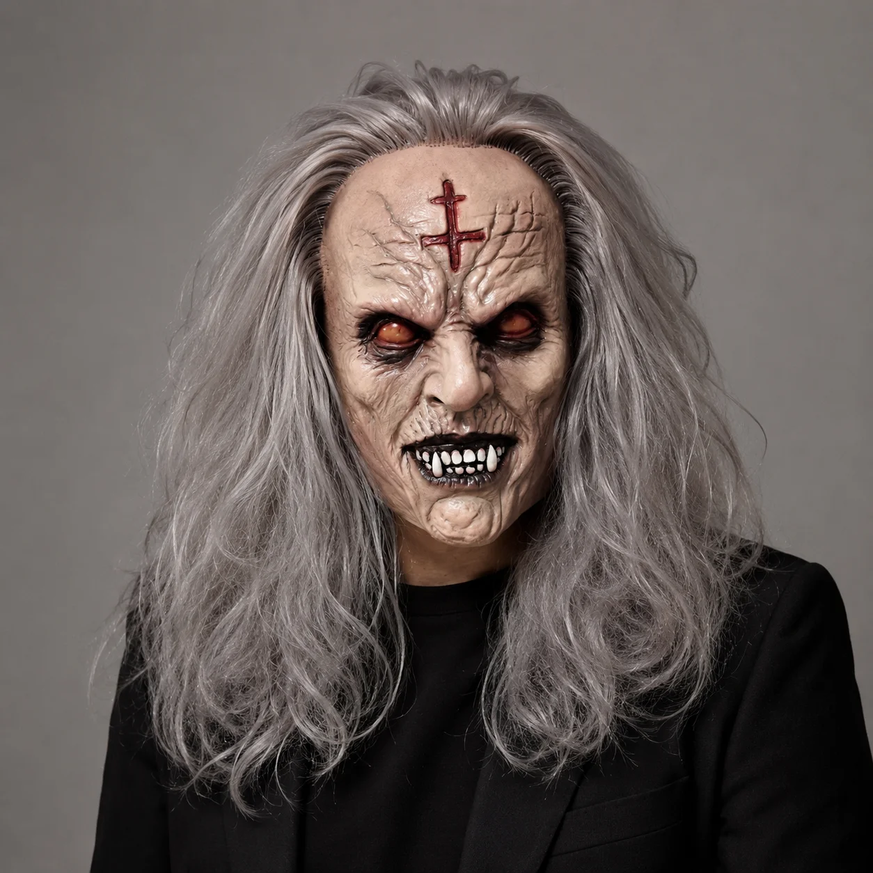 Scary Scary Old Demon Latex Mask Full Head Long Gray Hair Horror Monster Halloween Cosplay Party Prop - Aliexpress Deal