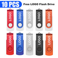 10PCS/lot 128GB Metal USB Flash Drive 16GB Pen Drive 4GB 8GB 32GB Pendrive Memory Stick 64GB USB Stick Free Custom LOGO
