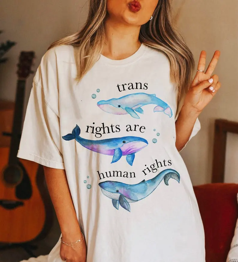 Trans rights are human shirt lives matter protect kids youth subtle pride ally mtf