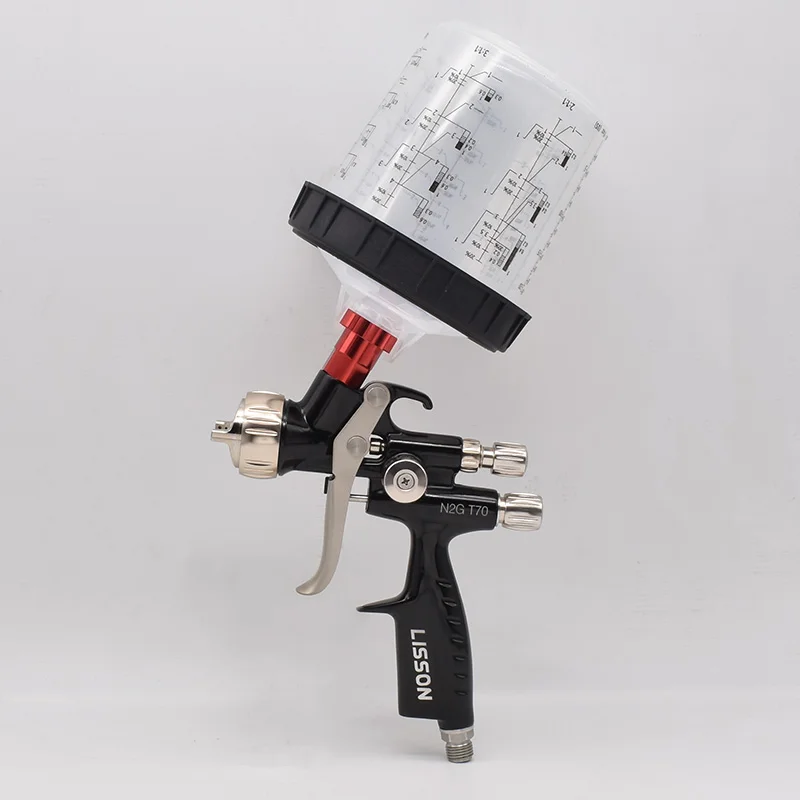Pistol semprot udara profesional T70 1.3mm, nosel kualitas tinggi, pistol lukisan mobil, sikat udara minyak untuk mengecat mobil