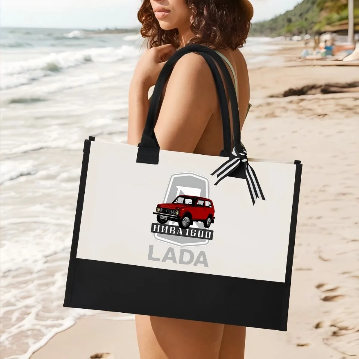 LADA HNAB1600 2026 وصول جديد موضة عملية واسعة قابلة لإعادة الاستخدام حمل حقيبة نمط طباعة 2 لهجة الثقيلة حقيبة كتف كبيرة f