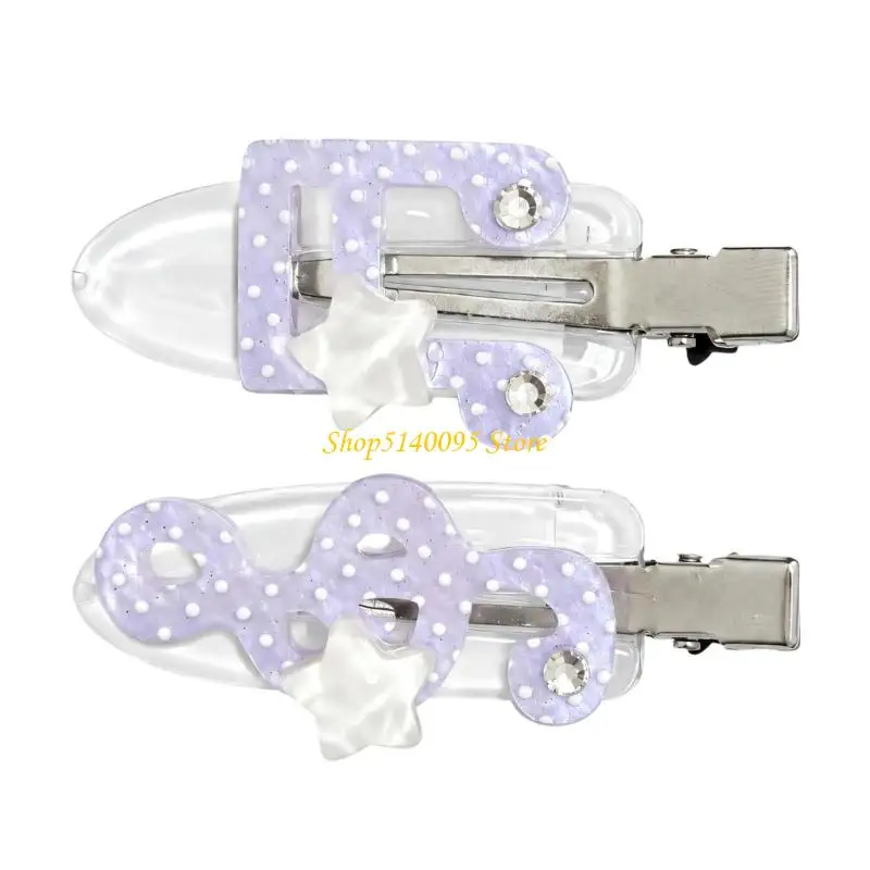DXAE Spring Hair Clip Music Theme Barrettes for Adults Child Daily Hair Styling 2PCS